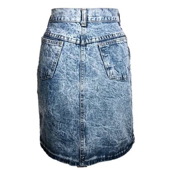 Vintage 80's Acid Washed Denim Skirt - Picture 3 of 3